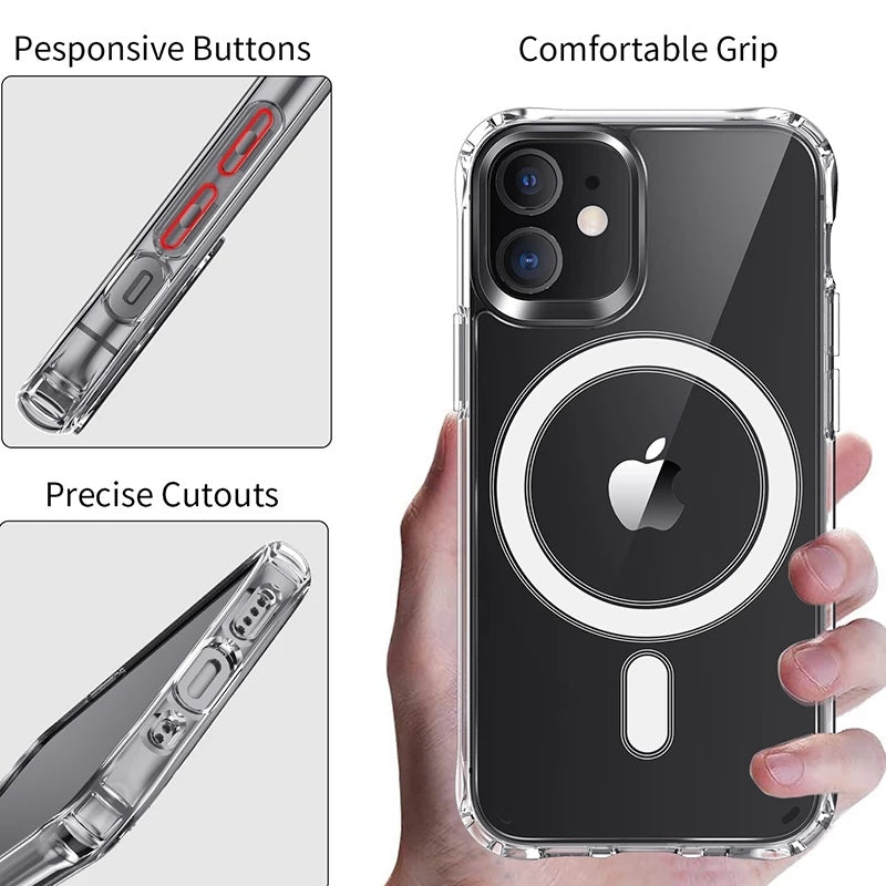 Magnetic Phone Case Anti-drop Transparent Protective Cover